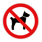 Panneau interdiction aux chiens