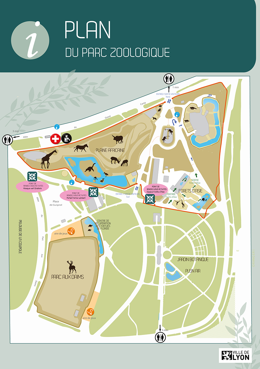 Plan du parc zoologique de Lyon